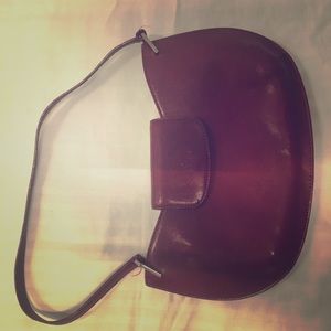 Monsac Red Leather Clutch